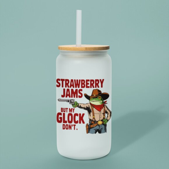 Frog Tumbler, Strawberry Jams, But My Glock Don’t, Funny Meme, Frog Lovers - Picture 7 of 7